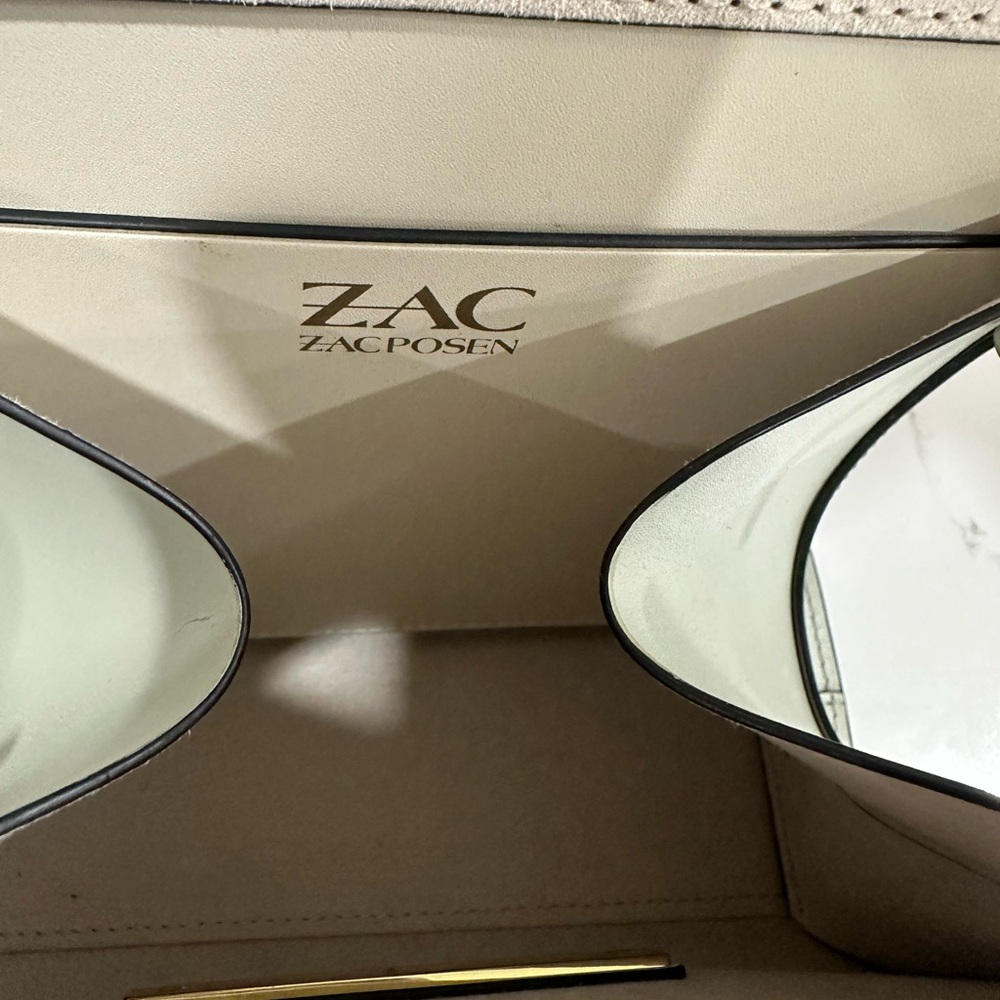 Zac Zac Posen Olive Green and Cream Handle Shoulder Bag - Picture 9 of 13